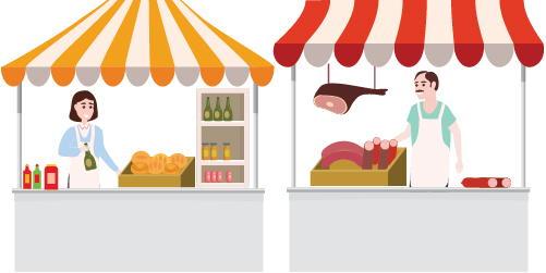 Try and buy a variety of foods and beverages